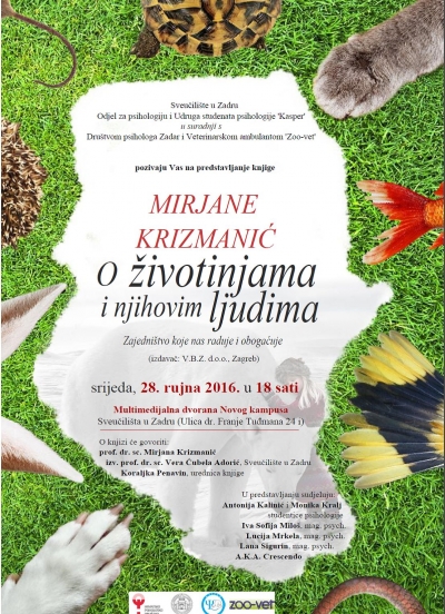 O životinjama i njihovim ljudima - predstavljanje knjige prof. Mirjane Krizmanić u Zadru