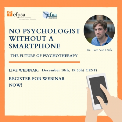 "No psychologist without a smartphone! The future of psychotherapy." - poziv na EFPSA webinar