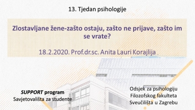 13. TP na Filozofskom fakultetu u Zagrebu - predavanje prof. Anite Lauri Korajlija