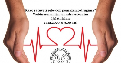 Kako sačuvati sebe dok drugima pomažemo? - webinar Zagrebačkog psiholo&scaron;kog dru&scaron;tva - najava