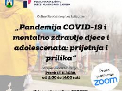 Online stručni skup: &bdquo;Pandemija COVID-19 i mentalno zdravlje djece i adolescenata: prijetnja i prilika&ldquo; - otvorene registracije, objavljen program
