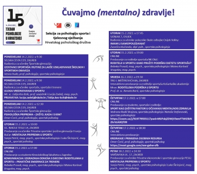 Sekcija za psihologiju sporta i tjelesnog vježbanja - u 15. Tjednu psihologije
