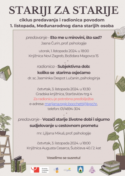 Sekcija psihologa u mirovini - predavanja u povodu Međunarodnog dana starijih osoba